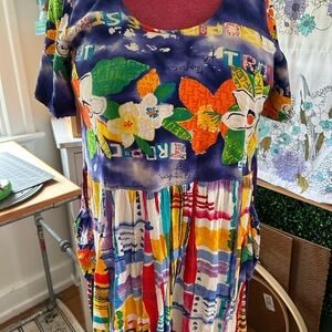 Jams World Multicolor Artistic Dress Vintage